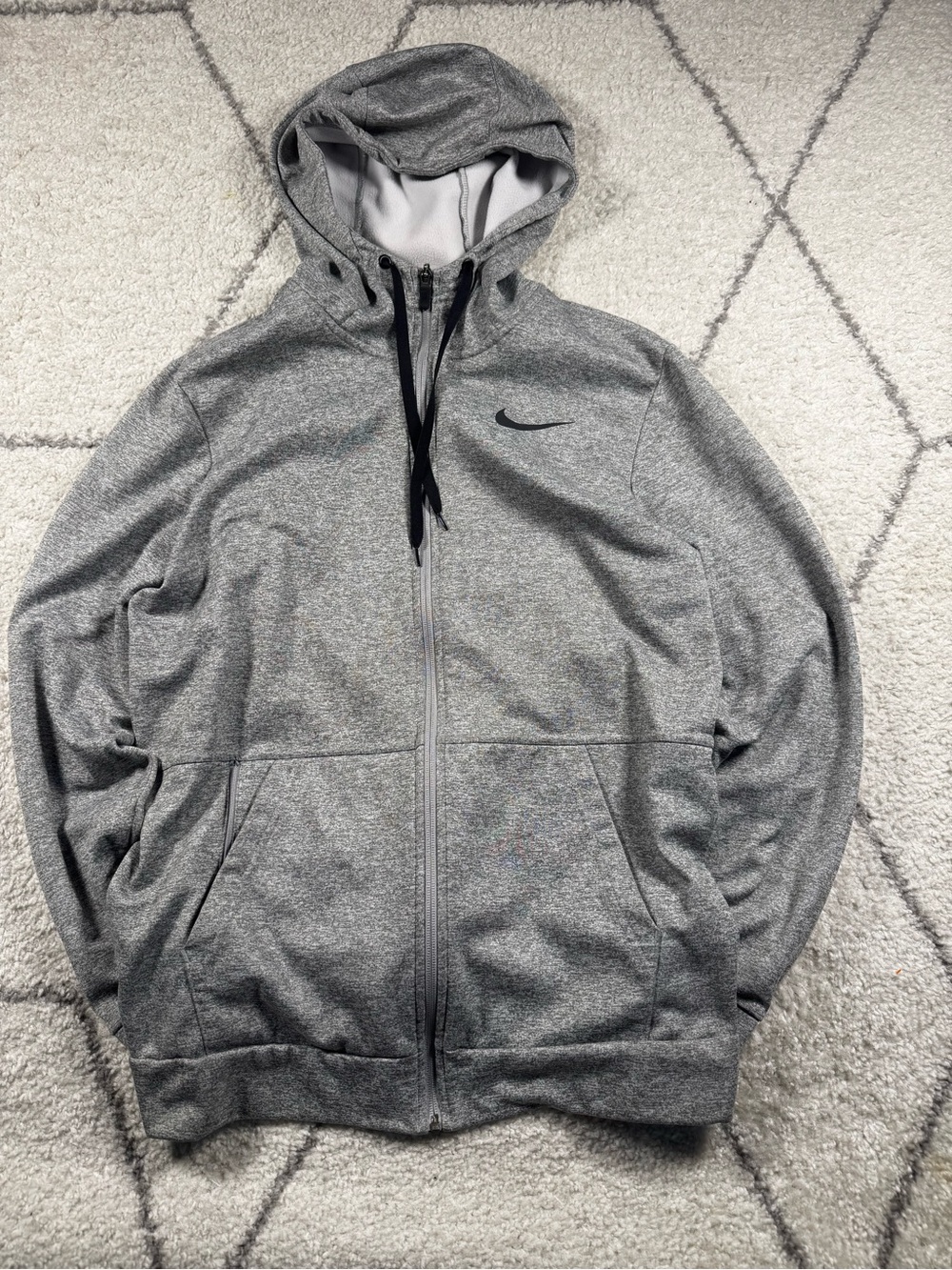 Nike Gray Heather Full-Zip Hoodie with Hood